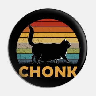 Retro Vintage Chonk - Halloween Black Cat T-shirt Pin