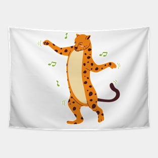 Funny Dancing Leopard Tapestry