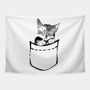 pocket cute cat Tapestry