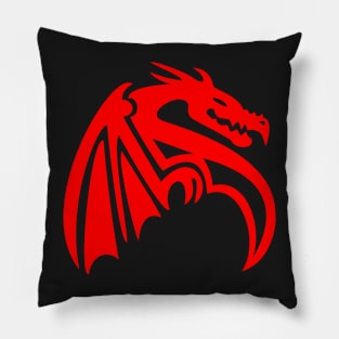 Abstract Red Winged Dragon Design Pillow