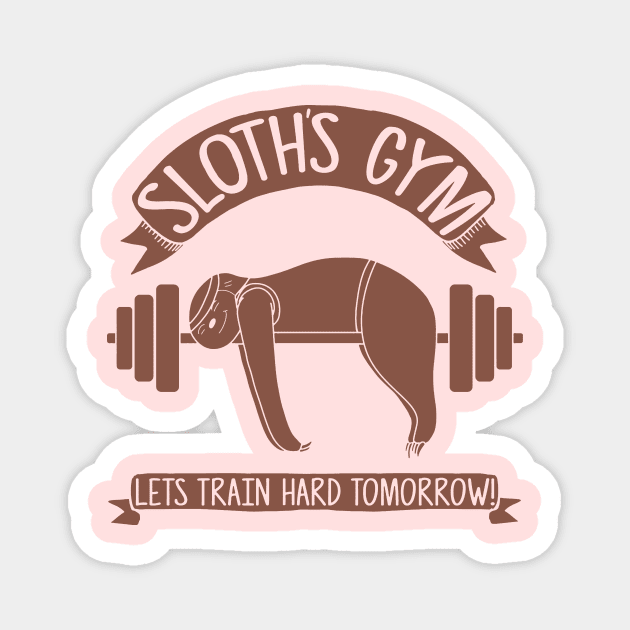 Sloths love Gym Magnet by crackdesign