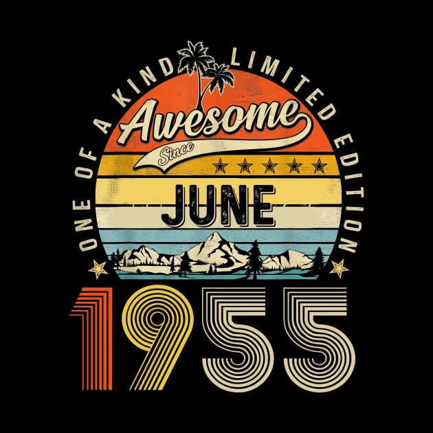 Awesome Since June 1955 Vintage 68th Birthday by louismcfarland