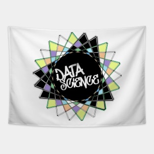 Data Science Graffiti | Abstract Geometric Street Art Black Tapestry