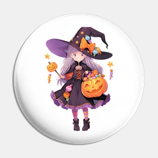 Witch Halloween Shirt Pin