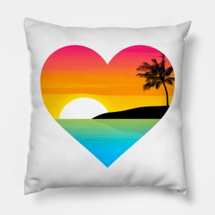 Pansexual oceanscape subtle heart Pillow