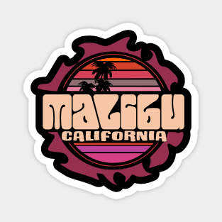 Malibu beach california vintage retro sun Magnet