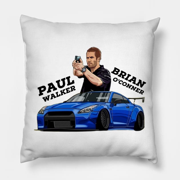 Paul walker / Brain o' conner Pillow by MOTOSHIFT