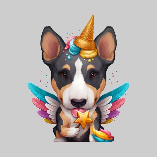 Tricolor English Bull Terrier Ice Cream Unicorn by stonemask