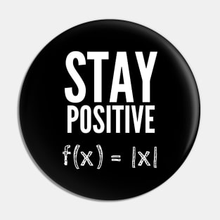 Stay Positive Absolute Math Funny Pin