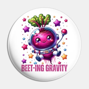 Astronaut Beet - Beet-ing Gravity Cosmic Tee Pin