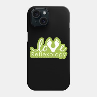 Love Reflexology - BACK of shirt placement (light green outline) Phone Case