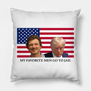 My Favorite Men go to Jail New Morgan Wallen Mugshot and Donald Trump Mug Shot Pillow