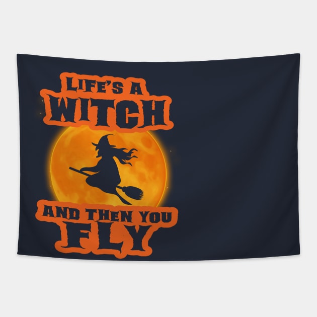 Funny Halloween Witch Shirt Tapestry by CM