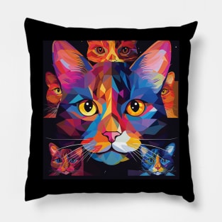 Captivating Abstract Cat Artwork | Unique Home Decor and Gifts Pillow