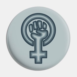 Denim Blue Feminist Symbol Pin