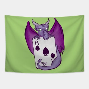 Asexual Pride Subtle Ace of Spades Dragon Tapestry