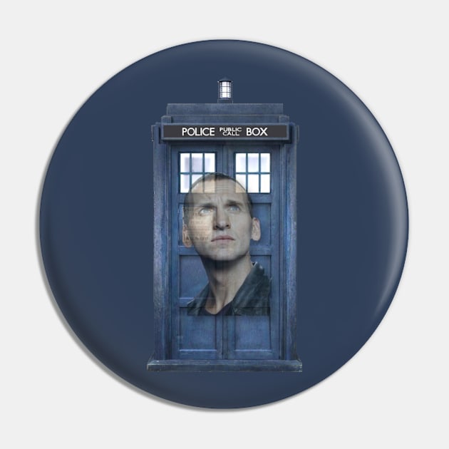 Nine and his TARDIS Pin by ClockworkHeart