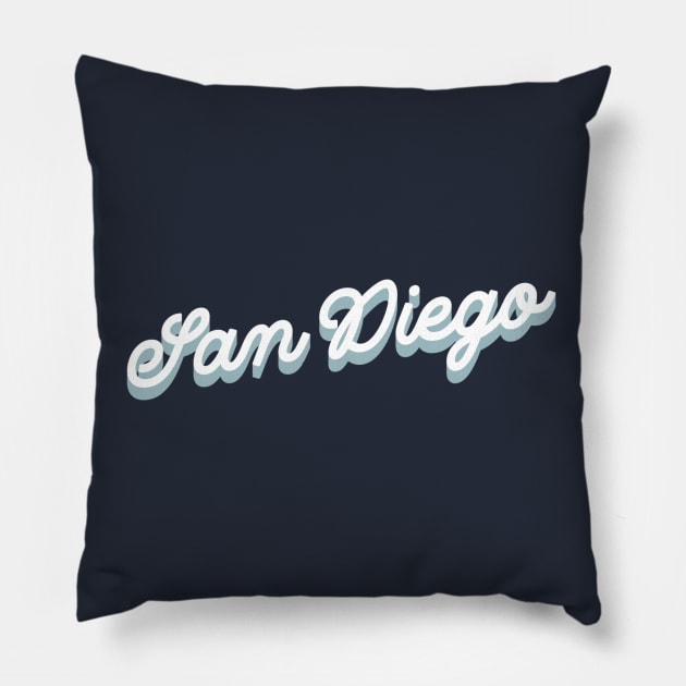 San diego cursive script Pillow by suba29