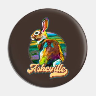 Retro Asheville Rabbit by Robert Phelps Pin