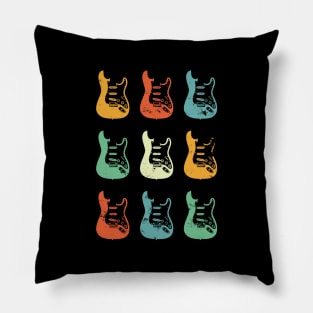 S-Style Electric Guitar Bodies Retro Theme Pillow