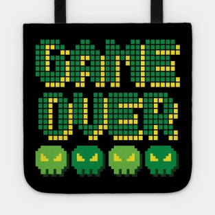 8-bit retro Game Over pixel art design Tote