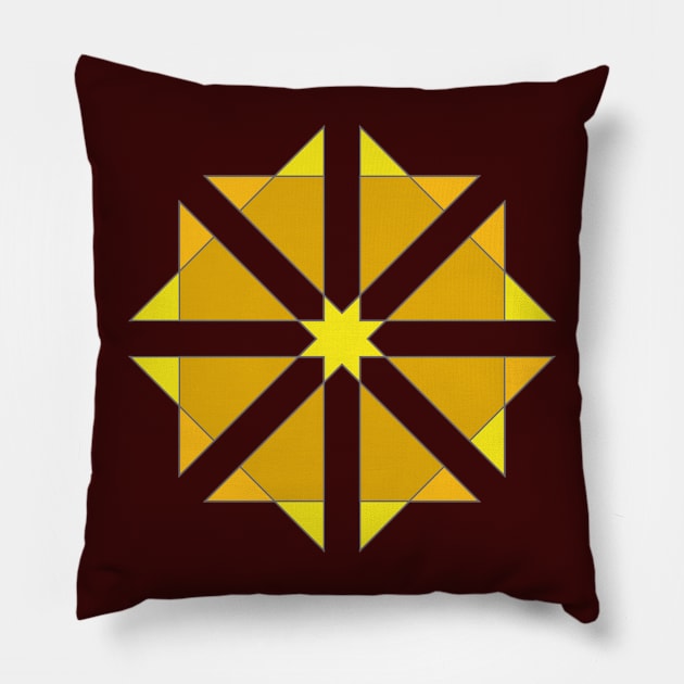 Abstract yellow shape Pillow by Choulous79