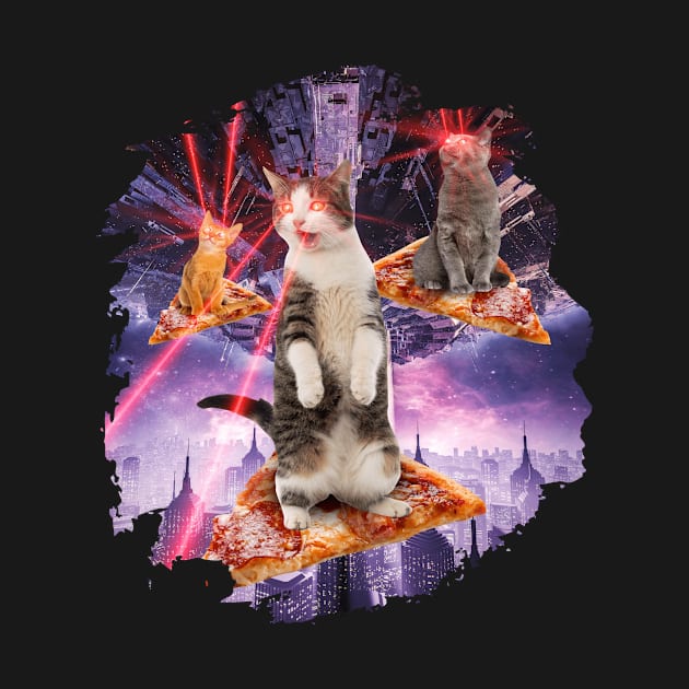 Laser Cats Pizza Kitties by MooonTees