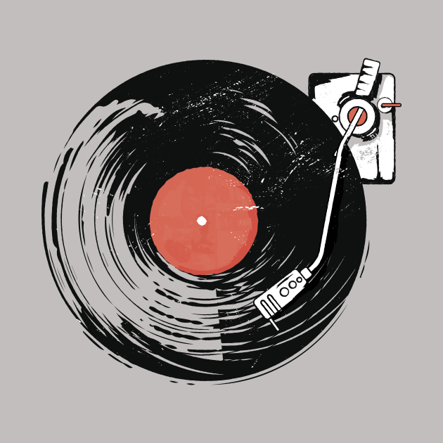 Retro Turntable Record Player Illustration // Vintage Vinyl Record Player by Now Boarding