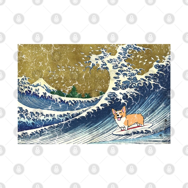 SURFING CORGI by Rhasani Tong Go