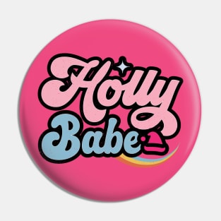 Holly Babe Christmas Vintage Retro Pin