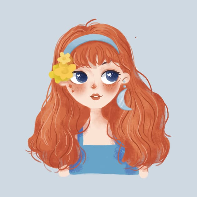 Red Hair Girl by xiaolindrawing