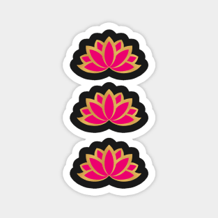 Pink and gold lotus sticker pack Magnet