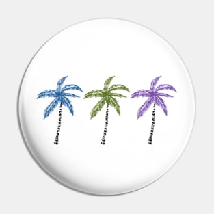 Three Palms at the Beach Pin