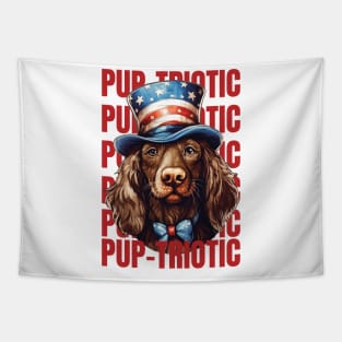 Pup-triotic: Celebrating Dogs and Independence Day Tapestry