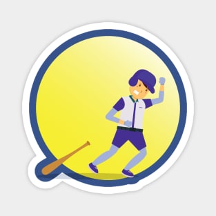 cartoon baseball athlete Magnet