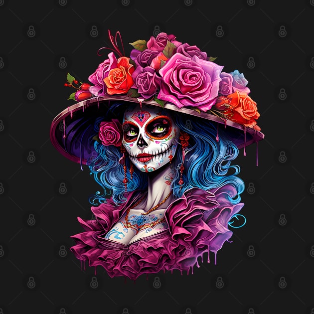 De Los Muertos La Catrina Day of the Dead Sugar Skull Women by PrintLab