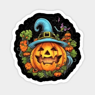 jack o lantern bat Magnet