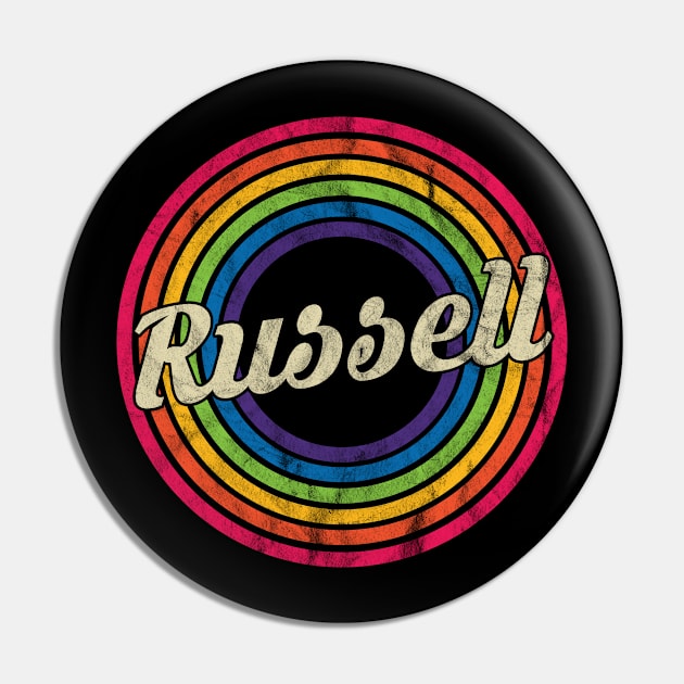 Russell - Retro Rainbow Faded-Style Pin by MaydenArt