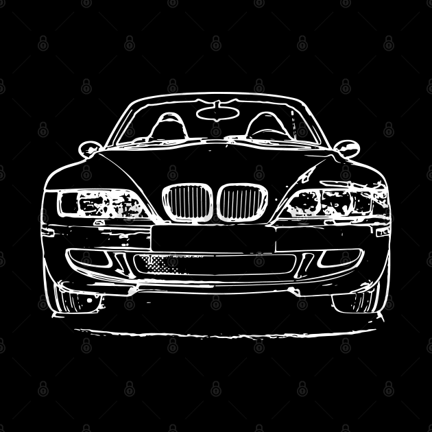 White Z3 M Car Sketch Art by DemangDesign