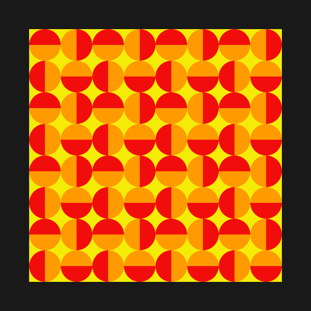 red orange and yellow abstract pattern by pauloneill-art