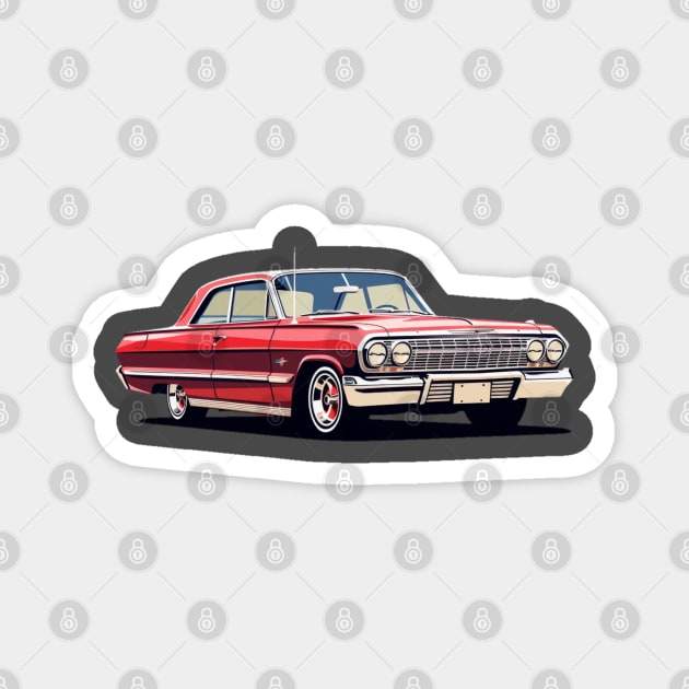 Red Chevy Impala Magnet by Spearhead Ink