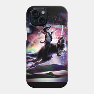 Galaxy Cat On Dinosaur Unicorn In Space Phone Case