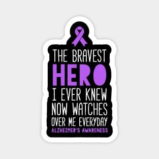 The Bravest Hero Alzheimer'S Awareness Magnet