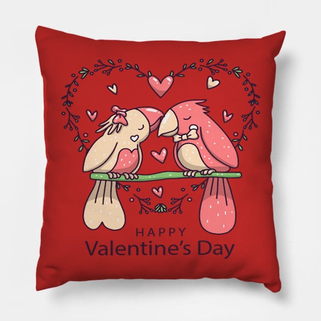 happy valentines day Pillow by Vitarisa Tees