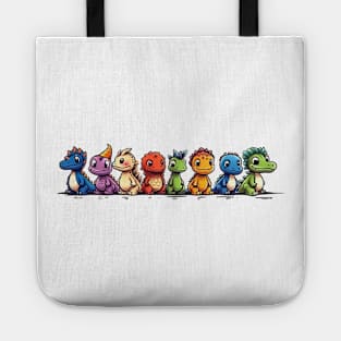 Colorful Dinosaur Squad Tote