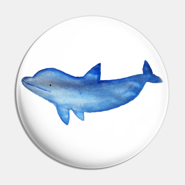 Cute watercolor dolphin Pin by WatercolorFun