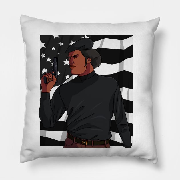 Black Panther Party Pillow by Noseking