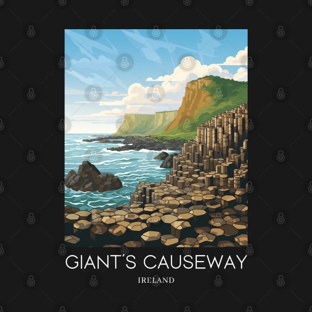 A Pop Art Travel Print of the Giant´s Causeway - Ireland by Studio Red Koala