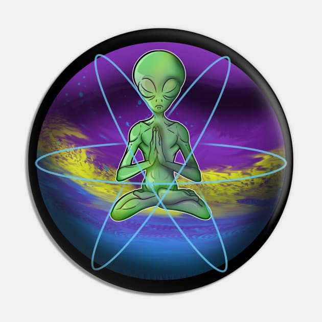 Zen Alien Yoga Pin by Trendy Black Sheep