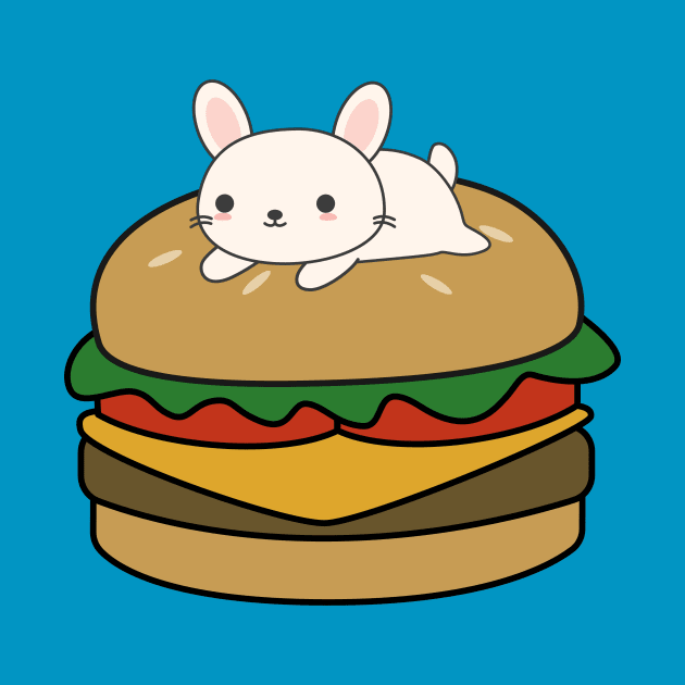 Cute Bunny Rabbit Burger T-Shirt by happinessinatee